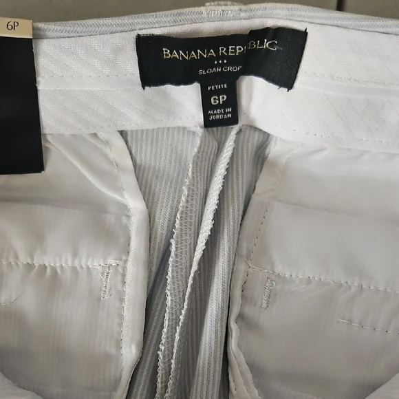 Banana Republic White Sloan Crop Pants - Picture 2 of 11